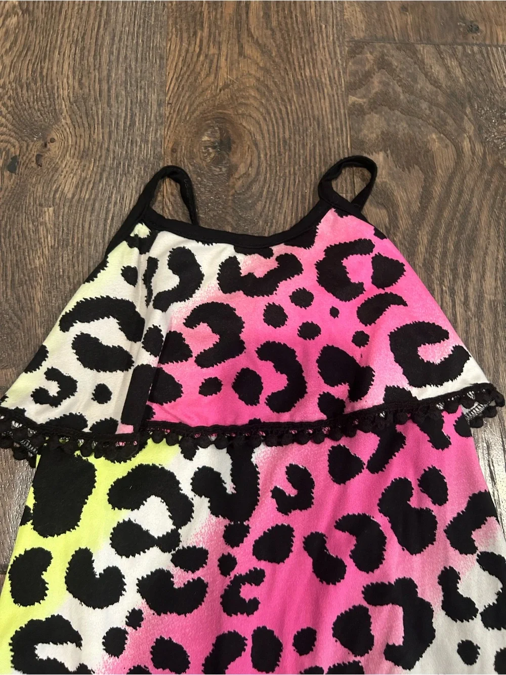 Pixie Lane Neon Leopard Print Girls Romper - Size 18-24 months